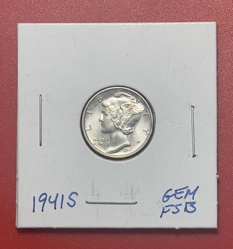 1941 S Mercury Silver Dime, Gem Uncirculated, FSB.