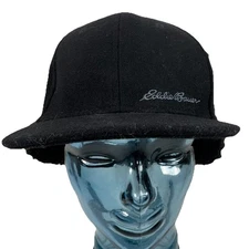 Eddie Bauer Black Winter Trapper Hat w/ Ear Flaps Adult Size L/XL NWT