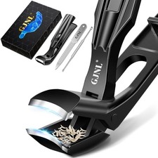 Toenail Clippers for Thick Toenails, Stocking Stuffers 2025 Black Angled Head