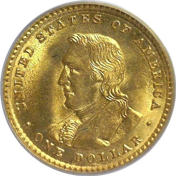 1905  $1 Lewis and Clark Gold Commemorative PCGS MS-65 - Image 3 of 3