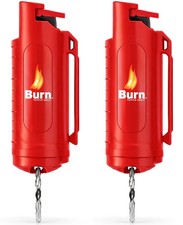BURN Pepper Spray 1/2oz Self Defense Keychain Safety Lock Red 2 Pack