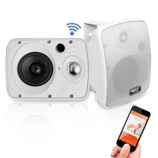 Pyle Waterproof & Bluetooth 6.5'' Indoor /Outdoor Speaker System White PDWR64BTW