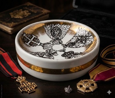 Vintage Fornasetti Milano Ashtray Onorificenze Medals Rosenfeld Imports 1950s