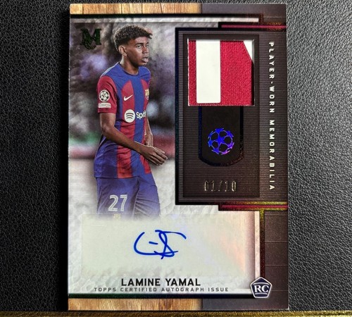 1/10≈1/1 2023-24 Topps Museum UEFA Lamine Yamal RC Spain Patch Auto RPA Black
