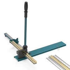  Din Rail Cutter, Double Groove Rail Cutter Tool w/Dual Scale Measuring Ruler
