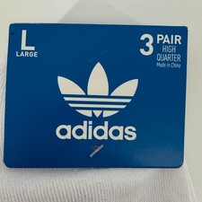 Adidas Originals 3 Pair High Quarter Socks White Taupe Dark Brown IV3067C Large