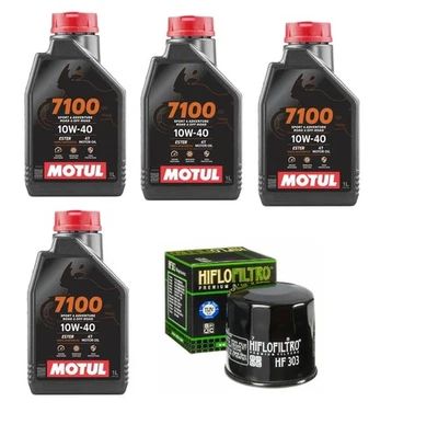 Set / Entretien Kawasaki Z/900 2019 2020 Motul 7100 10W40 Filtre à Huile Moto - Photo 1/4