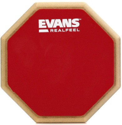 Evans RealFeel 2-sided Practice Drum Pad - 6-inch, Sweetwater Exclusive Red