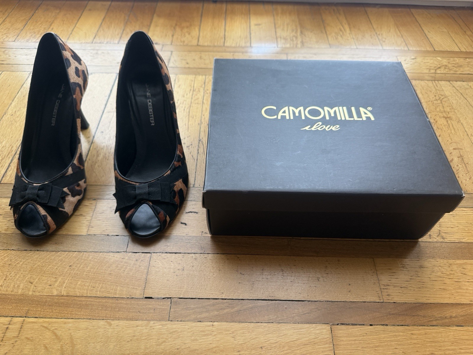 Jane Debster Décolleté Donna leopardo marrone/nero fiocco punta aperta stiletto