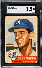 BILLY MARTIN 1953 TOPPS #86 SGC 1.5 GRADED CARD NEW YORK YANKEES LEGEND!