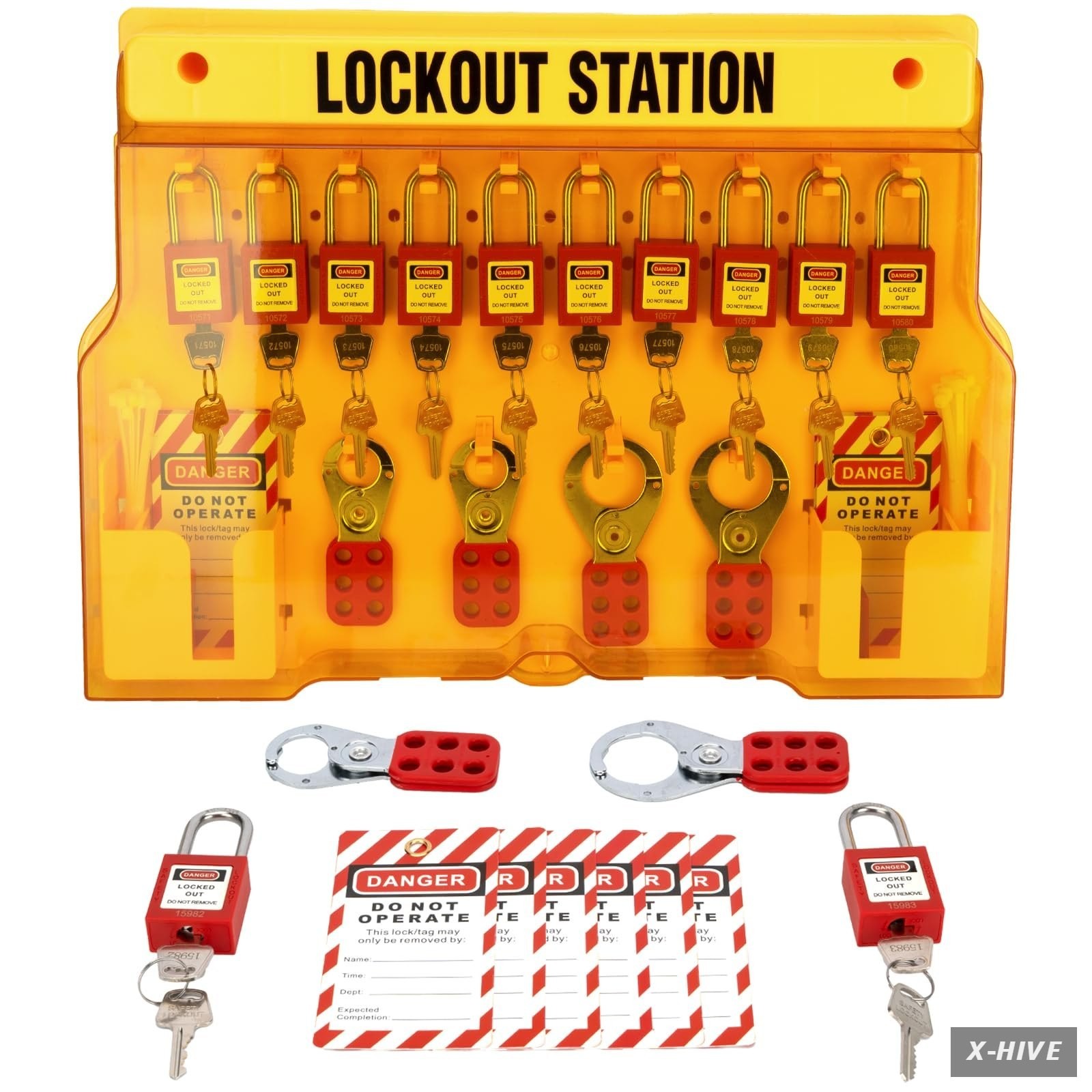 Lockout Tagout Station with Loto Devices,Lock Out Tag Out Kit Board,12 Pcs Safet