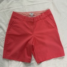 Crown  Ivy Women's Caroline Coral Chino Shorts Sz 6 Flat Front
