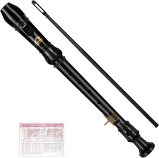 Eastrock Soprano Recorder, Recorder Instrument German Style C Key 3 Black 