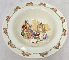 Vintage Royal Doulton Bunnykins 6" Bowl Bunnies Collectible Bone China 1936 UK