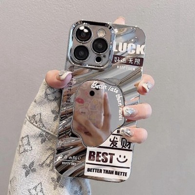 iPhone 16 Pro Max Case Luxury Chrome Mirror Lucky Money Design Shockproof cute