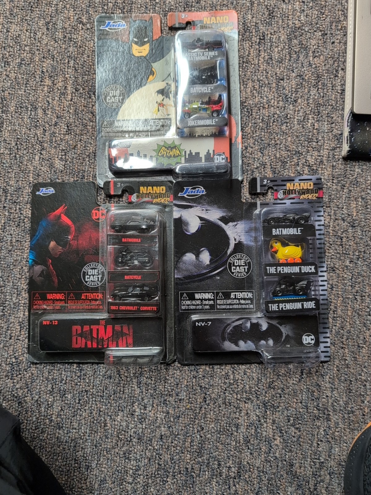 NEW Jada Batman 3-Pack Nano Hollywood Rides Die-Cast Vehicle