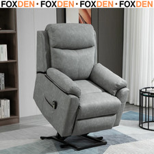 Faux Leather 70° Power Lift Chair Electric Riser Recliner w/ Remote Control Grey
