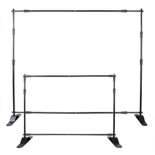 10-Piece Step-and-Repeat Stand Kit: Aluminum, Free-Standing, 66-120in Wide