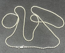 Italian Sterling Silver Solid Rope Link Necklace Chain 2mm Size 30.00  