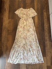 Show me your mumu Women’s Floral Chiffon Off Shoulder Ruffle Maxi Dress