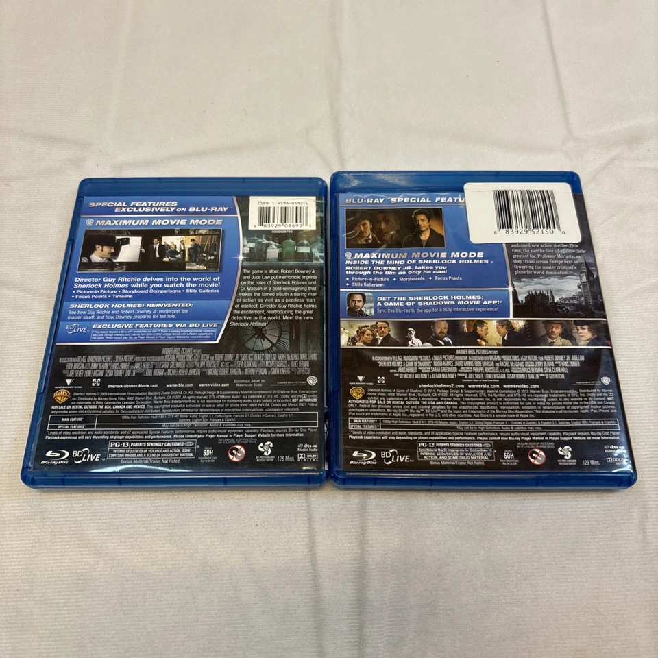 Sherlock Holmes - Both movies w/ Robert Downey Jr & Jude Law, 2 Blu-rays - Image 2 of 3