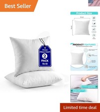 Versatile 18x18 Down Alternative Pillow Inserts - 2 Pack for Home Decoration