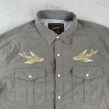Howler Brothers Gaucho Snap Shirt Men Medium Flying Fish 10th Anniversary
