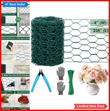 Galvanized Hexagonal Chicken Wire Mesh 4 x 236 Inch 2mm Roll For Floral Craft