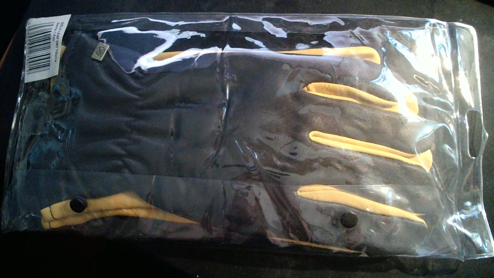Jayco Gold Leaf Dry Touch Gents Gloves. Soft Cow Grain Leather. Yellow/black.New