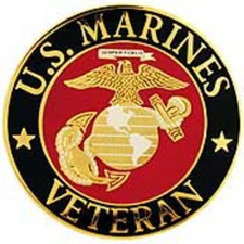EE, Inc. US Marine Corps Veteran Logo Pin 1-1/2 Inches, Red, Large