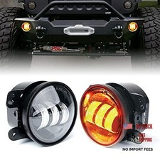 4" Inch LED Fog Light Compatible with 2007-2018 Jeep Wrangler JK JKU, Amber