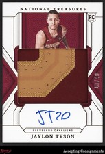 2024-25 National Treasures Bronze Jaylon Tyson RC RPA Rookie PATCH AUTO 13/49