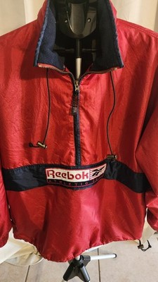 VINTAGE 90s REEBOK NYLON 1/4ZIP WINDBREAKER JACKET RARE MEN'S SIZE