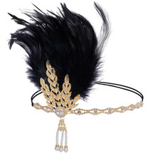 Flapper Headband Roaring 20s Feather Headpiece for Women