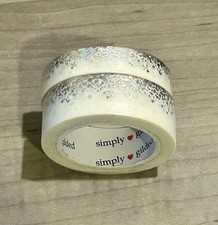 NEW Simply Gilded White w/ Silver & Rose Gold Stardust washi tape 10 & 15 mm