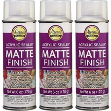 Acrylic Sealer Spray, 3 Count, 6 oz Cans, Clear Matte Finish