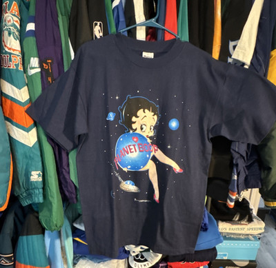 Murina Men's Betty Boop Navy Graphic Print T-Shirt L Pre-Shrunk Cotton