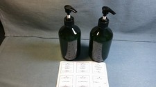 2 Pack Pump Bottles Dispenser Plastic 16.9 OZ 500ml Bathroom 3"L x 3"W x 8"H