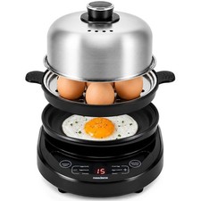 Rapid Egg Cooker, Stainless Steel Electric Egg Steamer for Hard and Soft Boil...