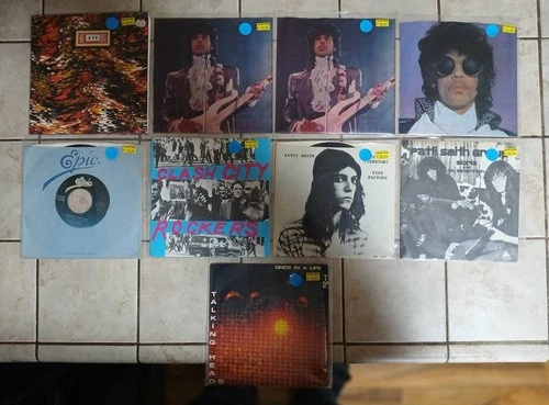 1980's Rock/Pop Vinyl 45's, Lot of 9. Prince, Clash, XTC, Patti Smith, Talk Head