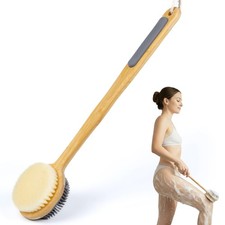 Dual-Sided Back Scrubber for Shower   Nylon Bristles for Deep Exfoliation, So...