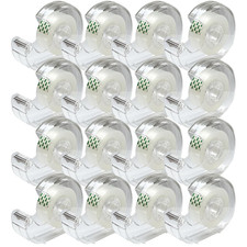 Clear Adhesive Tape Dispenser Rolls 3/4 Inch x 720 Inch Bulk 16 Pack for Office