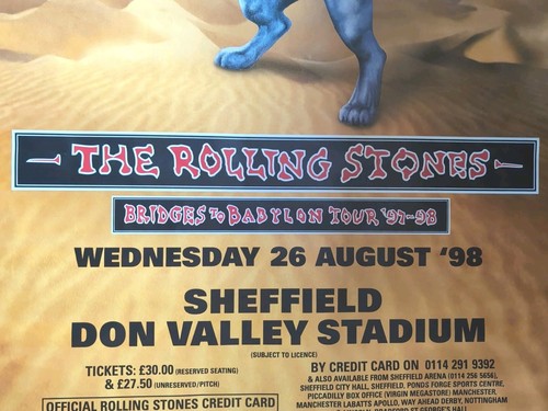 Large THE ROLLING STONES, BRIDGES TO BABYLON TOUR Twick ’97-‘98 Poster M79 - Picture 4 of 12