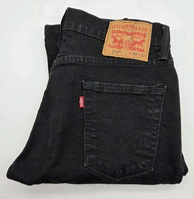 LEVI Strauss & Co. 514 Straight Jeans W29 L32(31) Black Cotton 