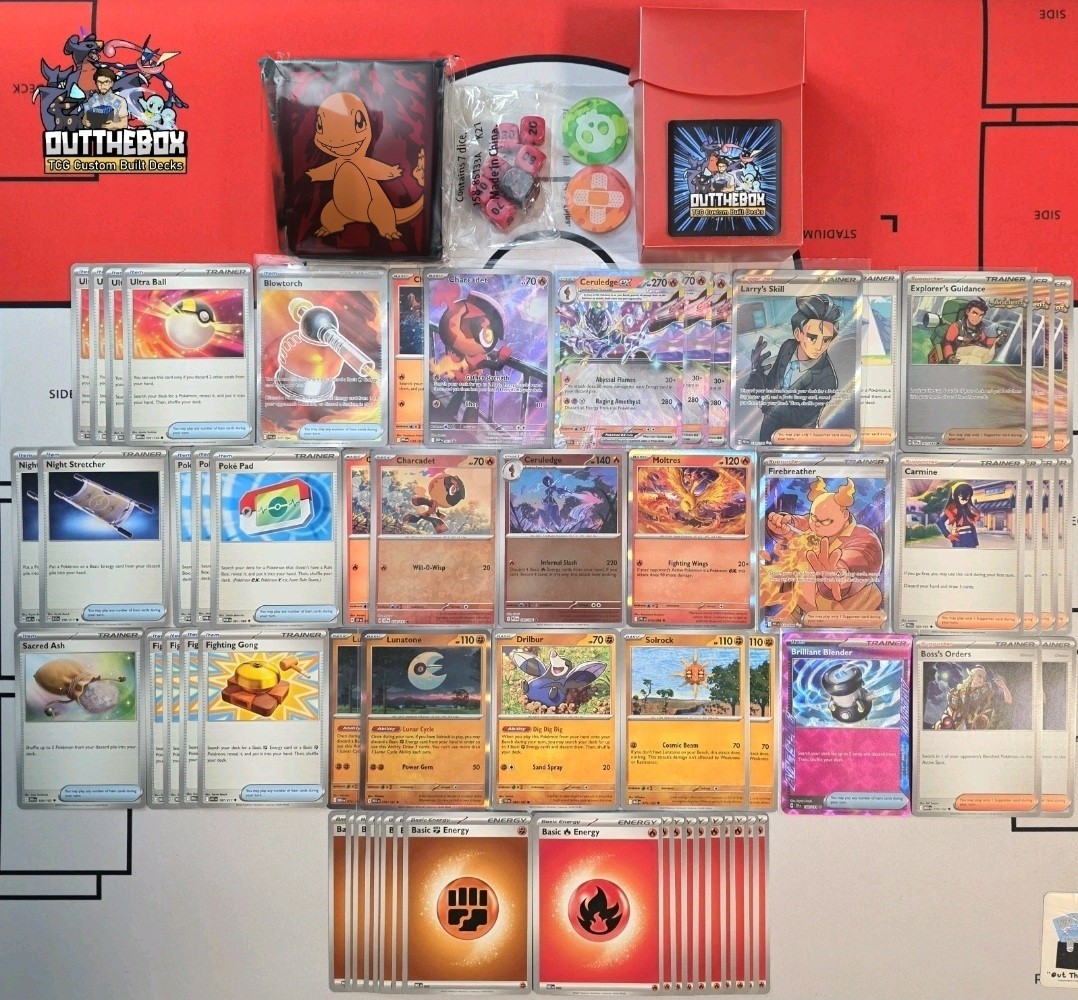 Tera Ceruledge Ex & Moltres - Pokémon TCG - OutTheBoxTCG Custom Standard Decks