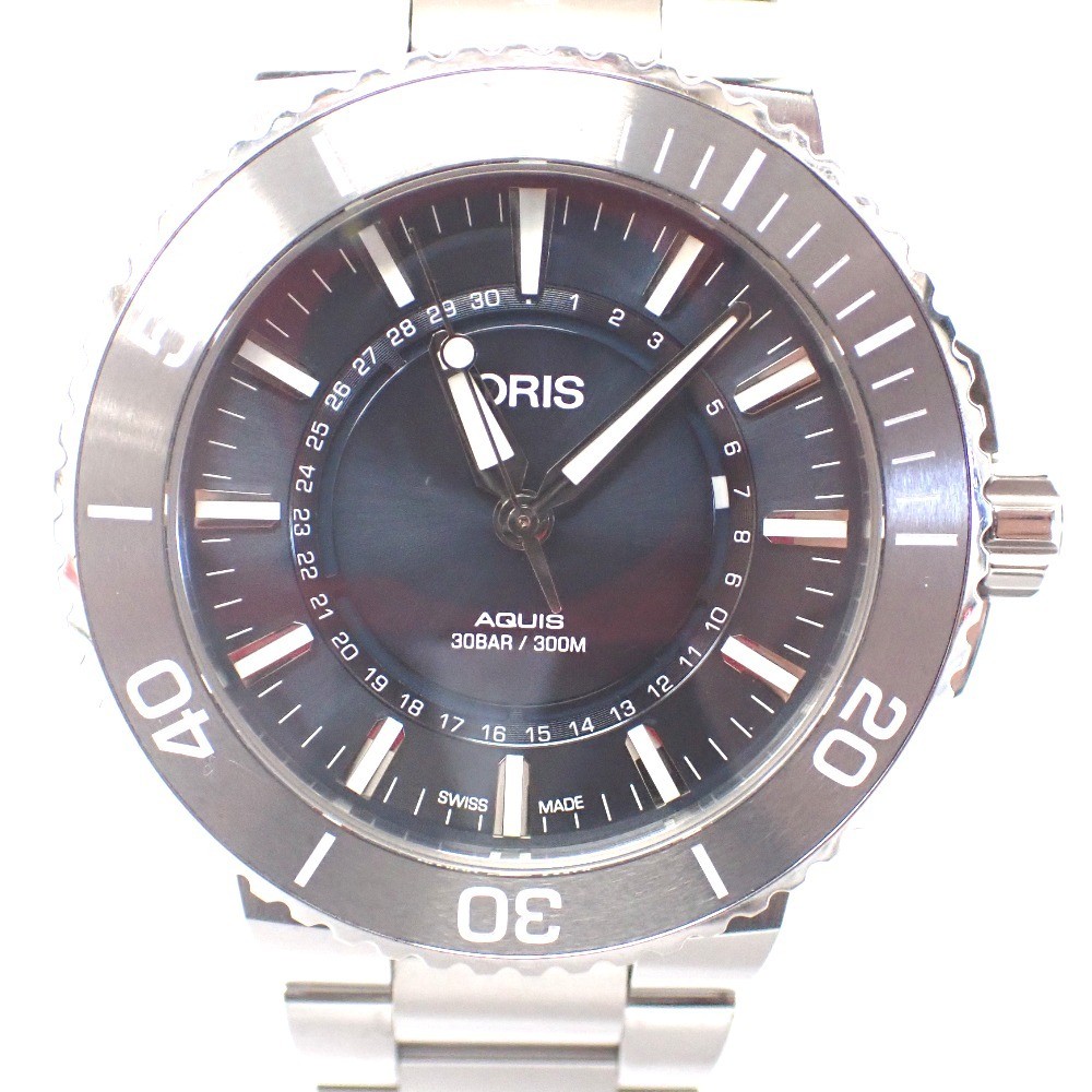 Ft641271 Oris Watch Aquis 7730 4125 Blue Dial Men s ORIS Used image 4