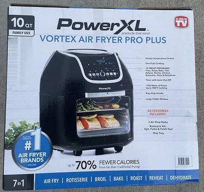 PowerXL Vortex Air Fryer Pro Plus 10 Quart Capacity 1700 Watts
