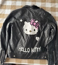 FOREVER 21 SANRIO Hello Kitty  Friends Black Faux Leather Jacket Size 13/14