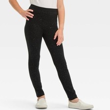 NWT Cat  Jack Girls Black Sparkly Glitter Leggings