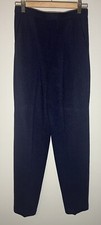 Marie St. John Santana Knit Pants Pockets Navy Blue Size Medium VTG High Waist